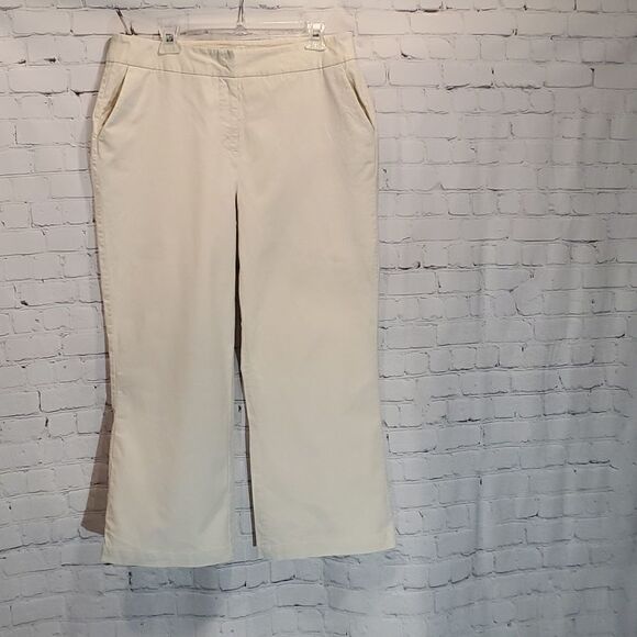 Chico's light colored khaki short inseam flared pants - Picture 1 of 8